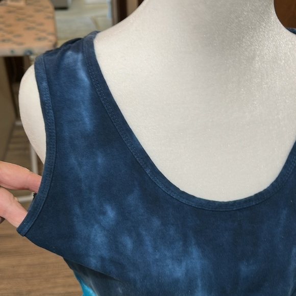 FABULOUS BLUE & WHITE TIE DYE OMBRÉ MAXI DRESS SIZE MEDIUM - Picture 6 of 15